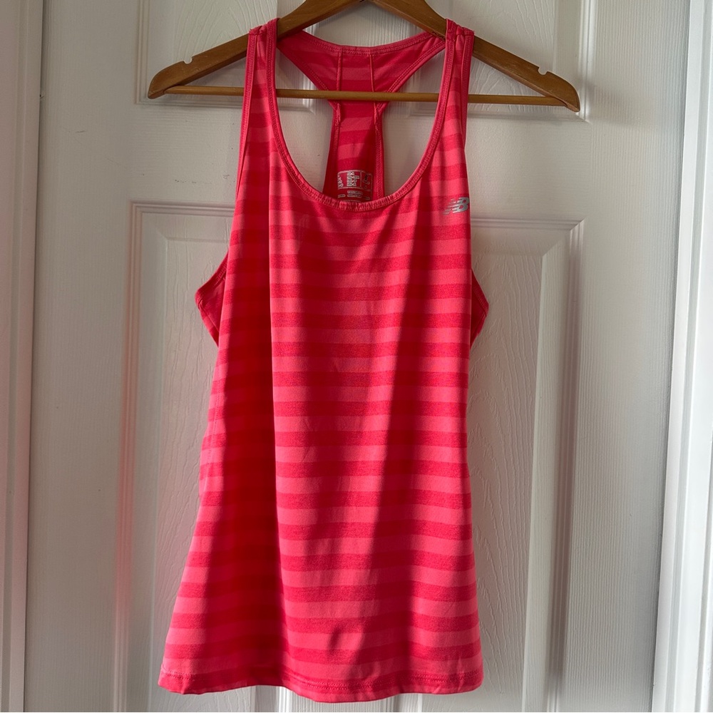 New Balance Women's Coral Striped Tank Top Size Large